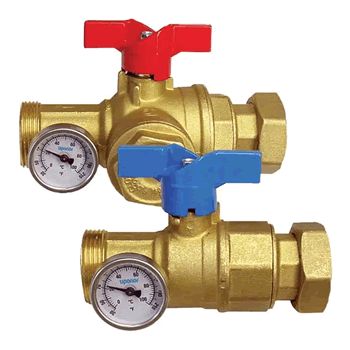 Uponor Manifold supply and return ball valves